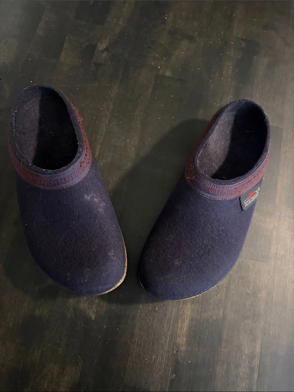 Stegmann German Navy Felt Wool Clogs Birks Sole with Cork Aprox Mens 4 Women’s 6